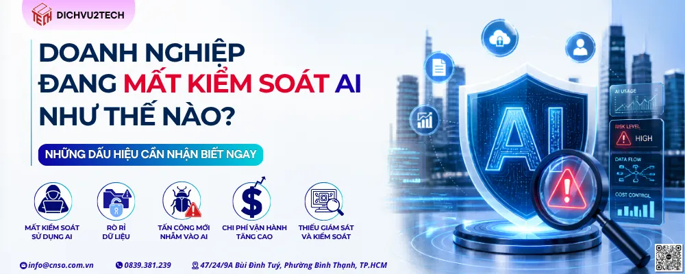 alt="Doanh nghiệp mất kiểm soát AI khi triển khai nhanh, rủi ro dữ liệu và bảo mật tăng cao"